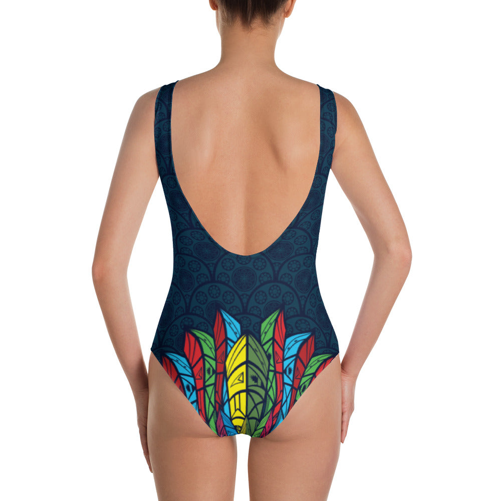 Worldtown Feather Flags One-Piece Swimsuit