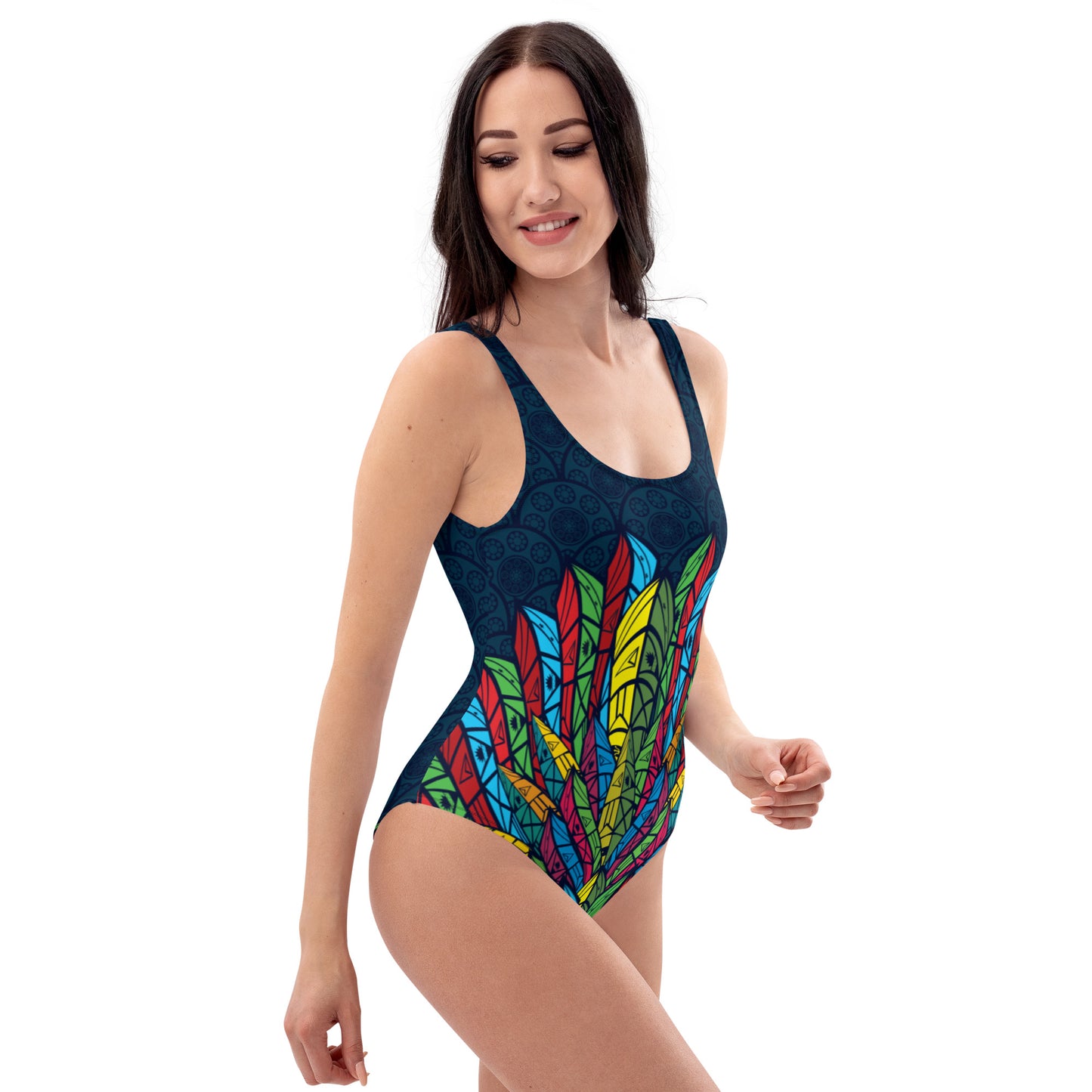 Worldtown Feather Flags One-Piece Swimsuit