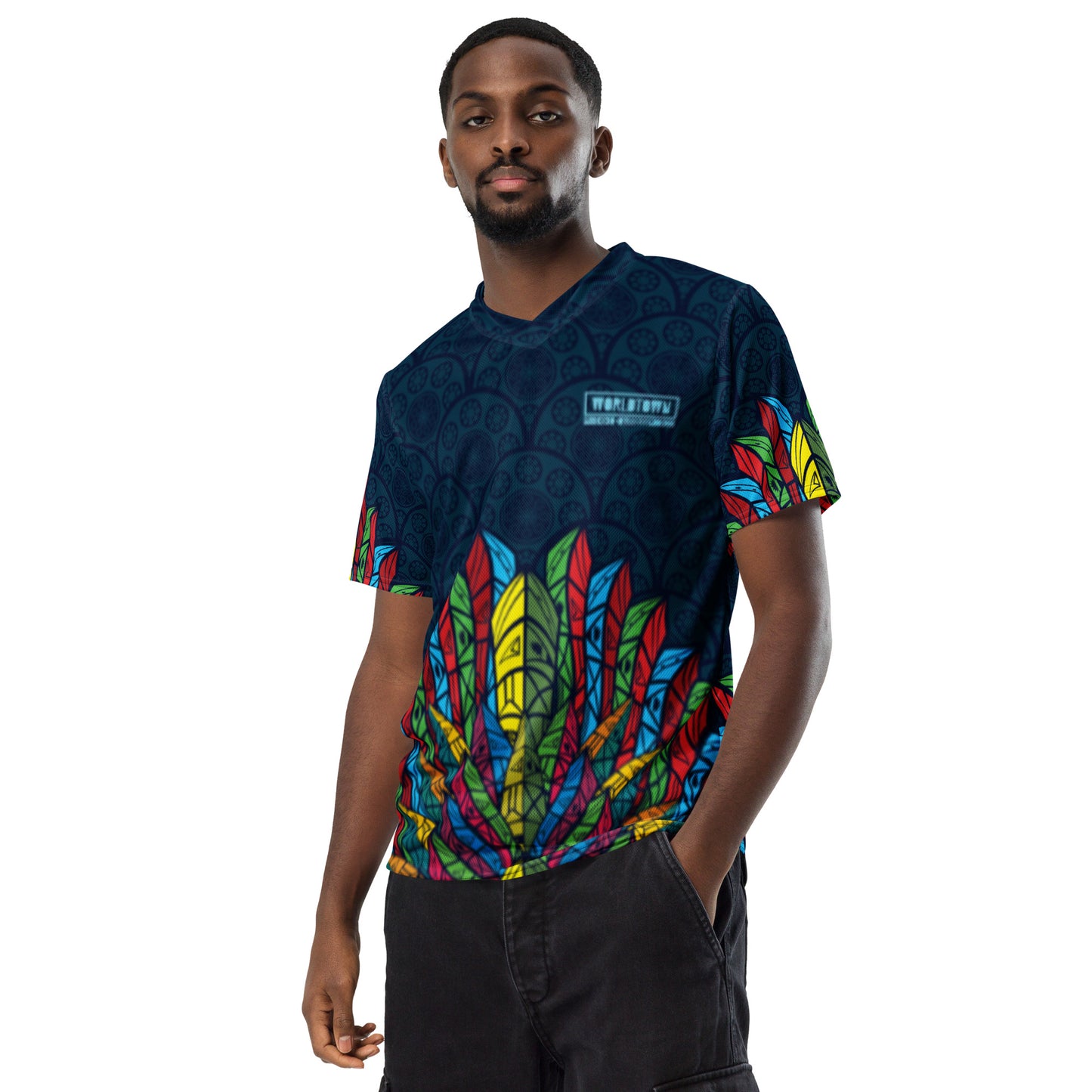 Worldtown Feather Flags Recycled Unisex Sports Jersey