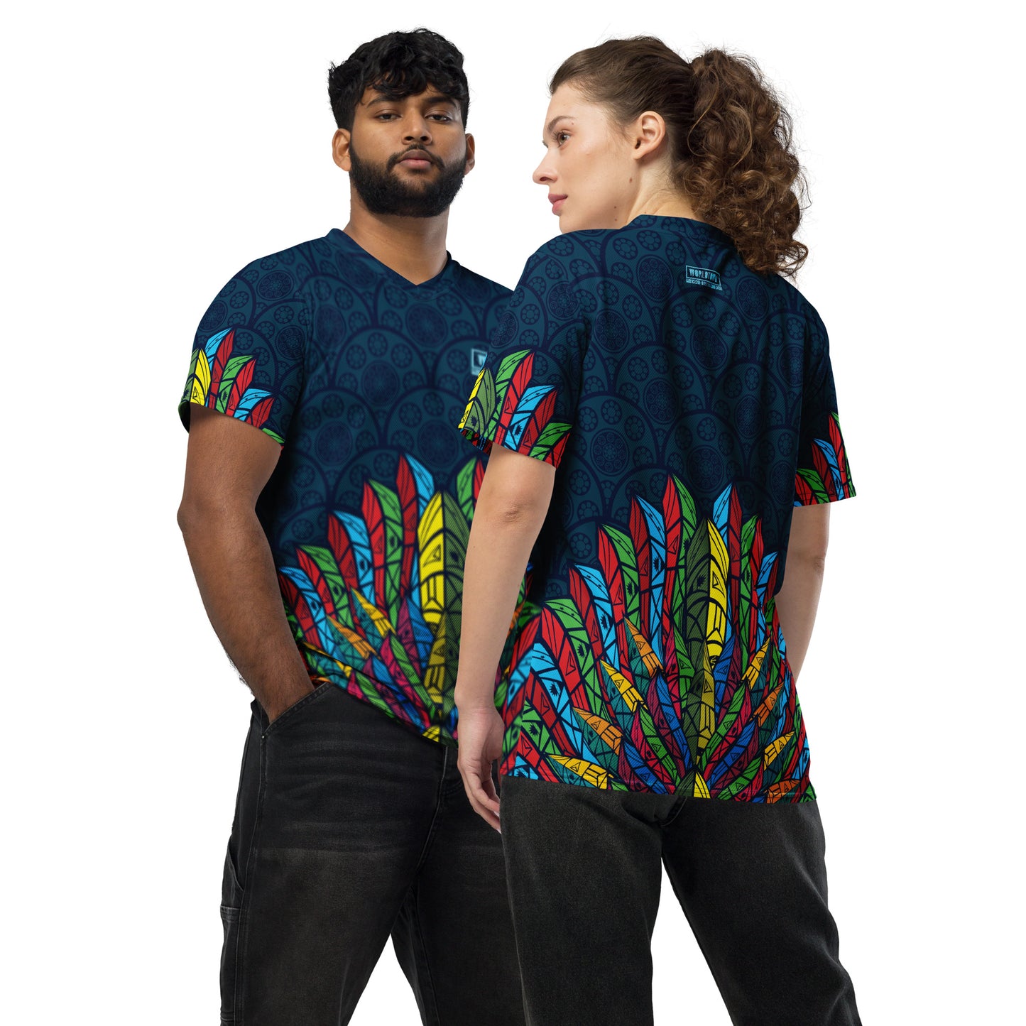 Worldtown Feather Flags Recycled Unisex Sports Jersey