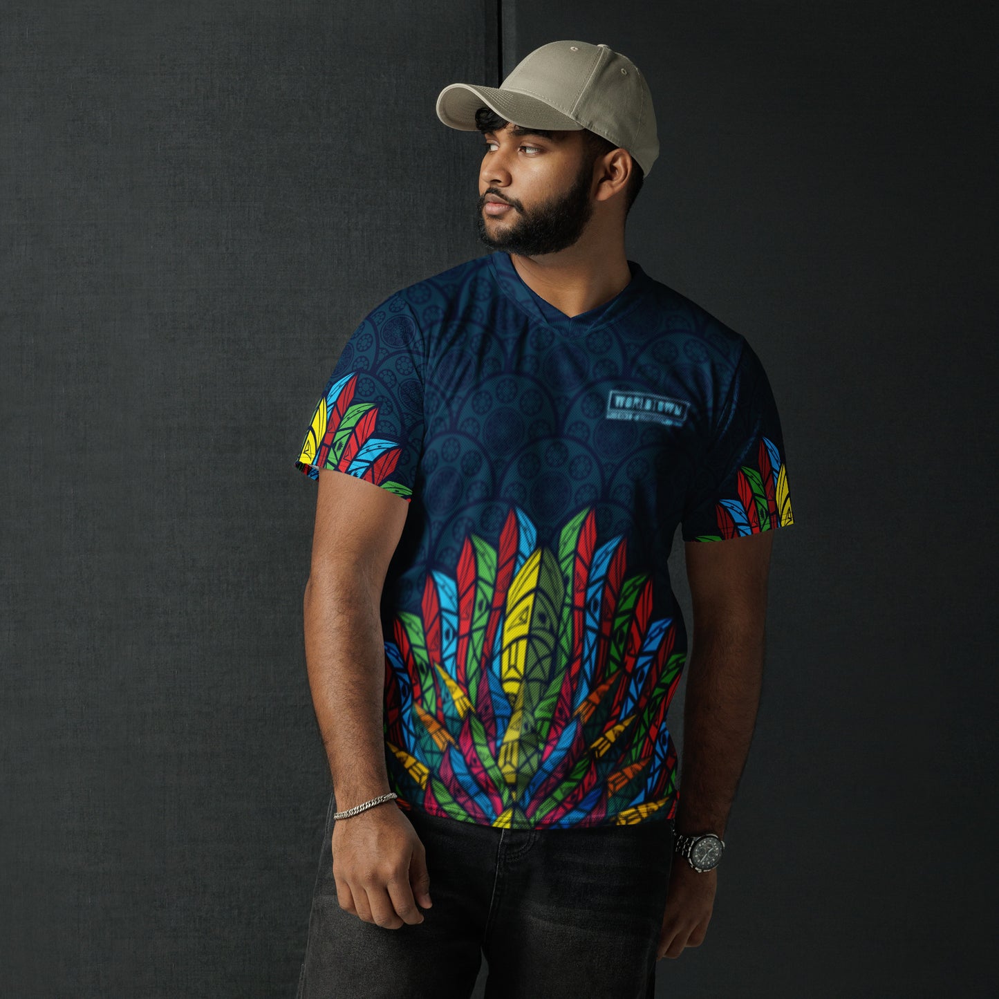 Worldtown Feather Flags Recycled Unisex Sports Jersey