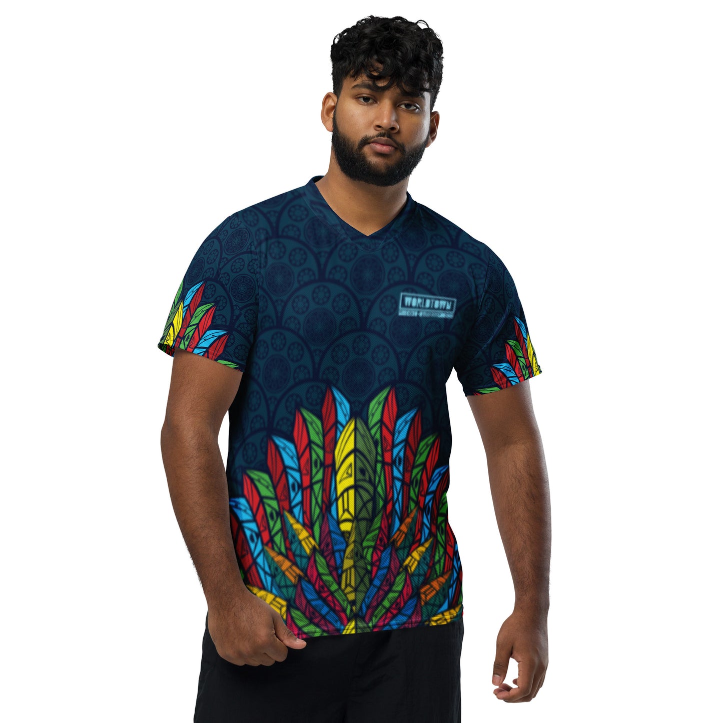 Worldtown Feather Flags Recycled Unisex Sports Jersey