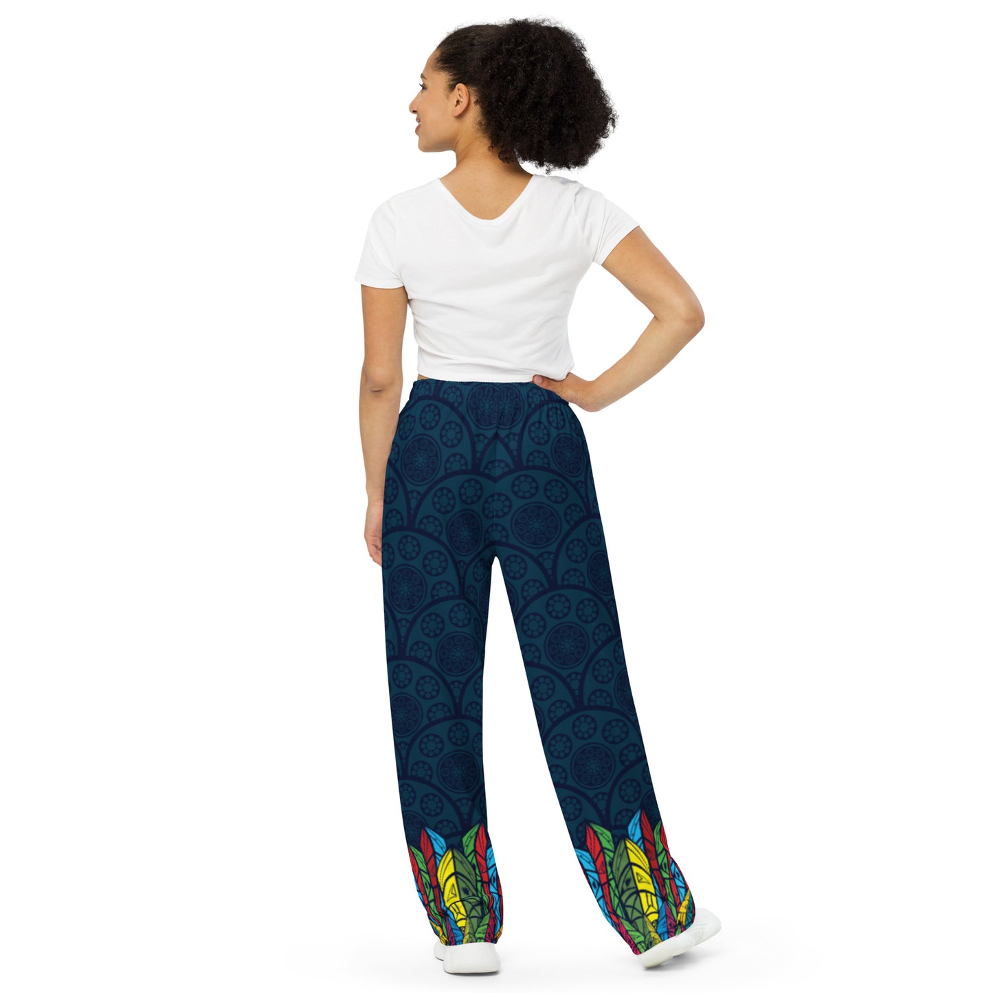 Worldtown Feather Flags Unisex Wide-leg Pants