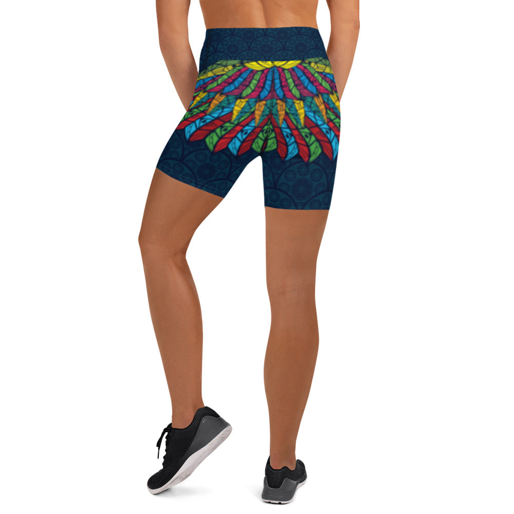 Worldtown Feather Flags Yoga Shorts
