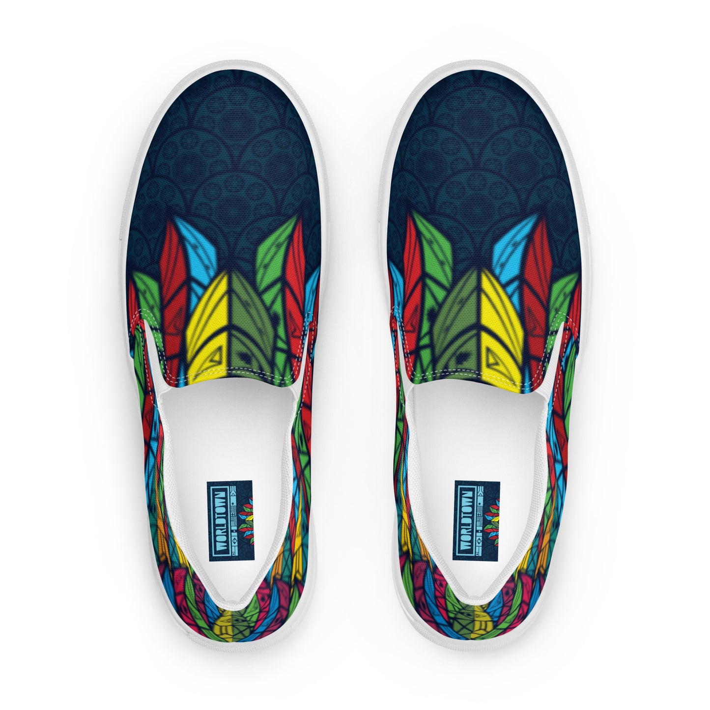 Worldtown Feather Flags Men’s slip-on canvas shoes
