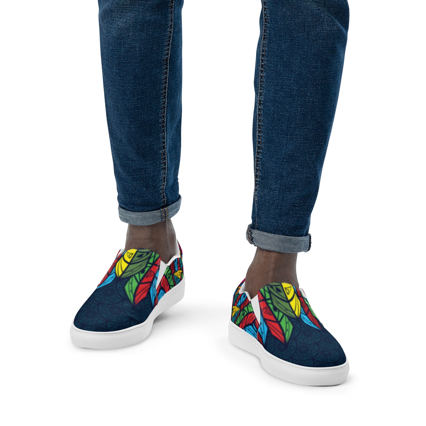 Worldtown Feather Flags Men’s slip-on canvas shoes