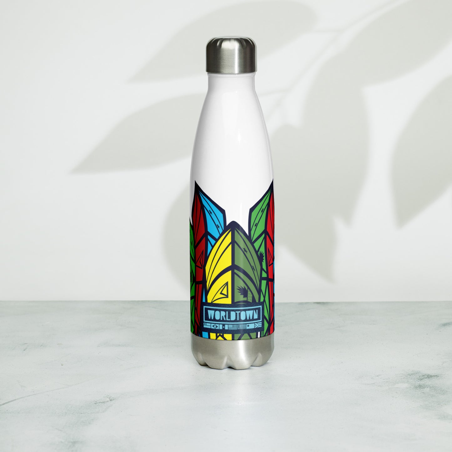 Worldtown Feather Flags Stainless Steel Water Bottle