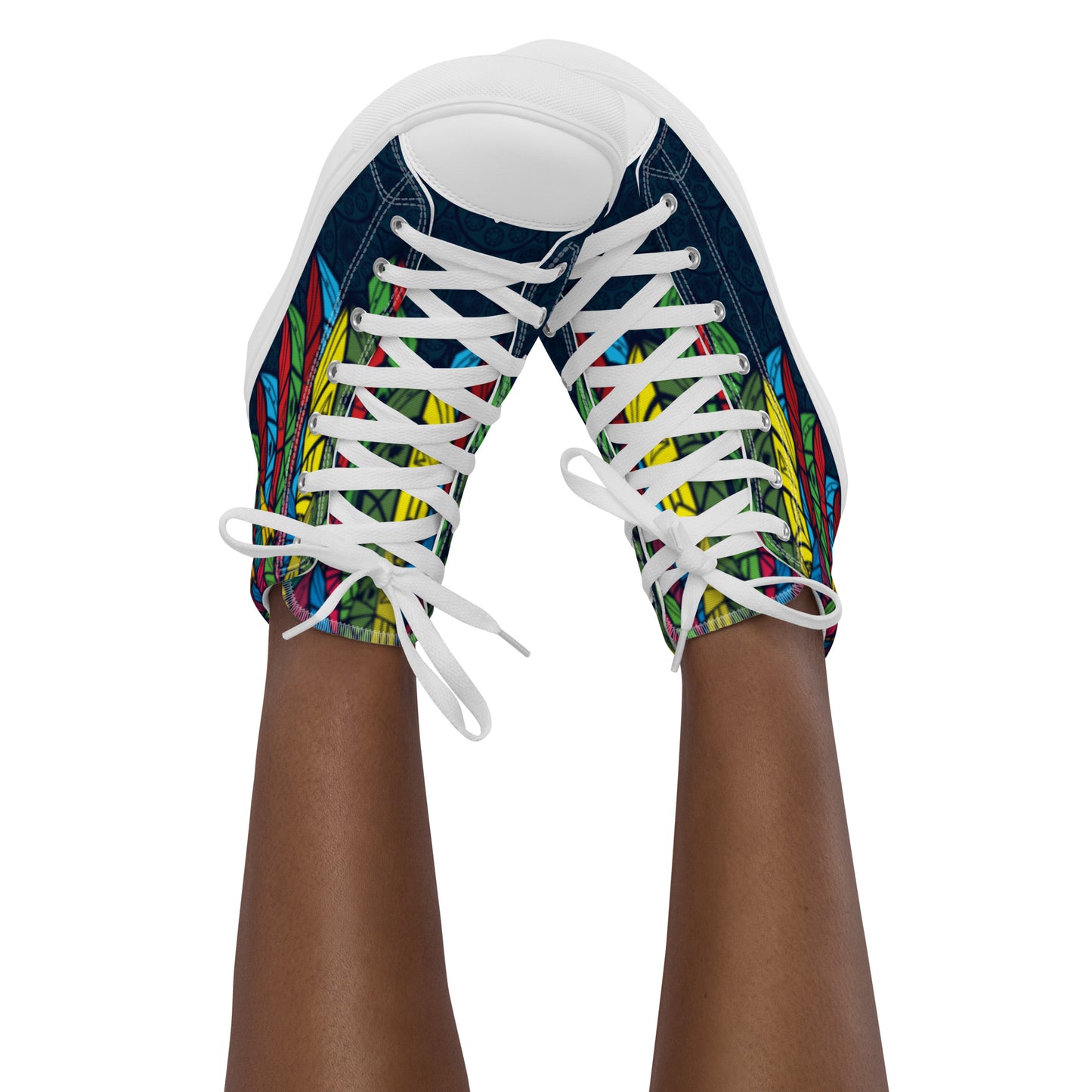 Worldtown Feather Flags Women’s High Top Canvas Shoes