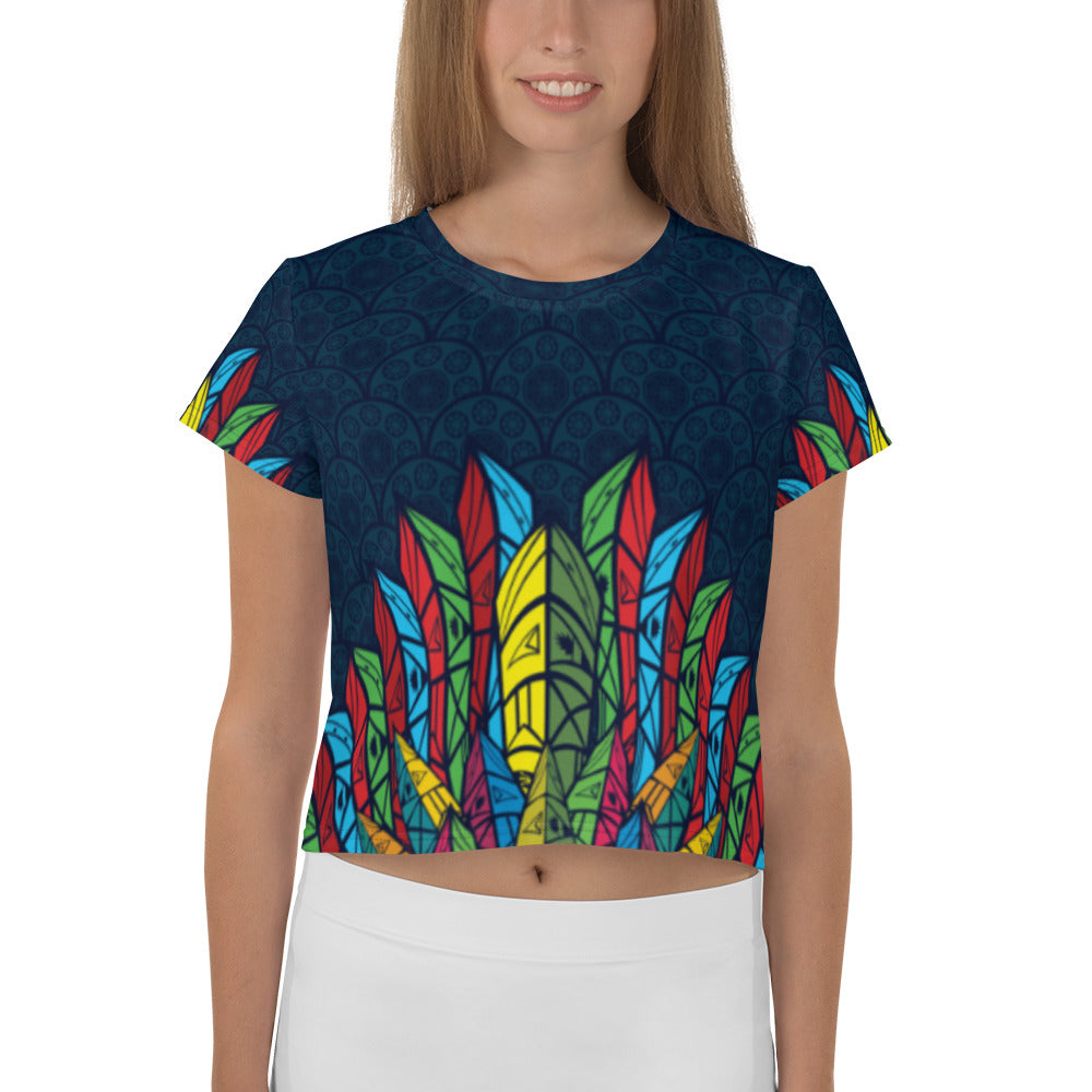 Worldtown Feather Flags Crop Tee