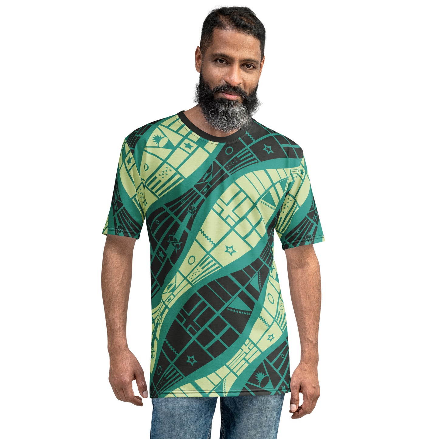 Worldtown Green Flagwaves Men's T-Shirt