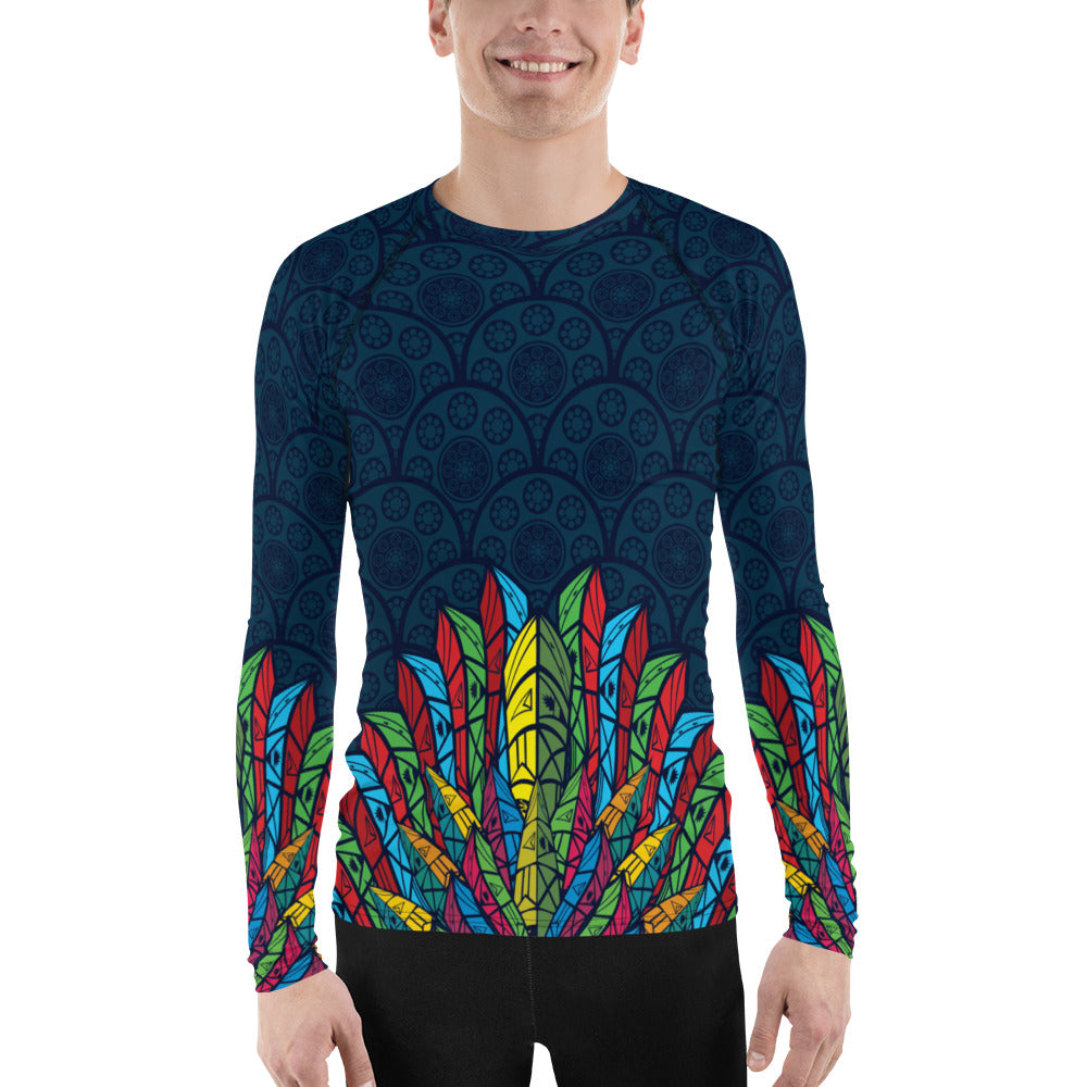 Worldtown Feather Flags Men's Long Sleeve Athletic Shirt