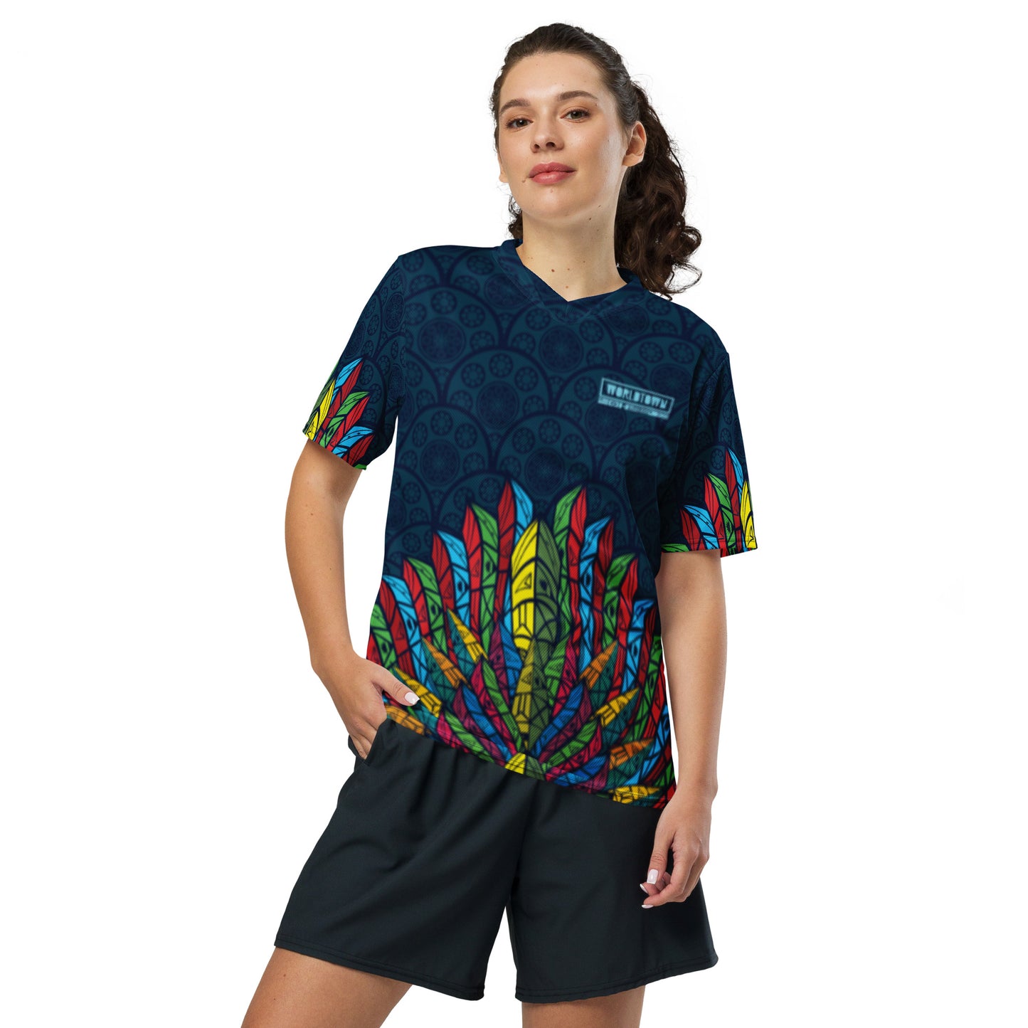 Worldtown Feather Flags Recycled Unisex Sports Jersey