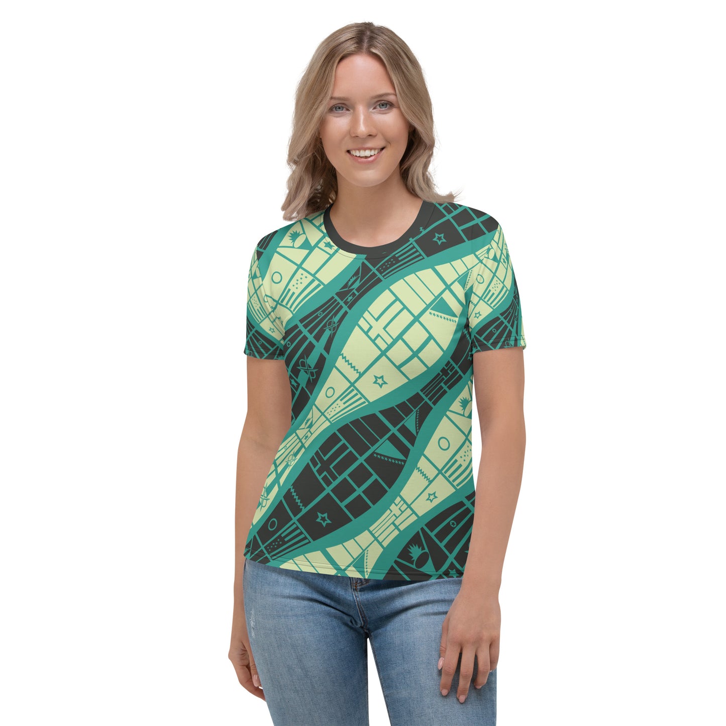 Worldtown Green Flagwaves Women's T-shirt