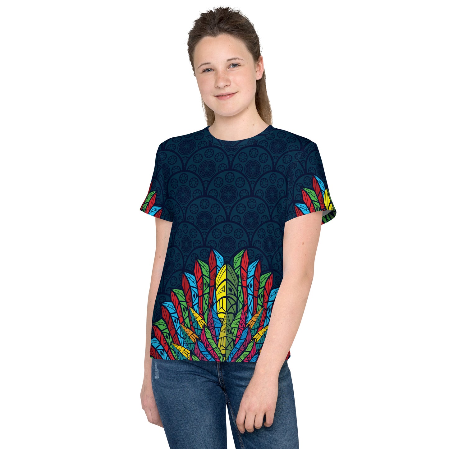 Worldtown Feather Flags Youth crew neck t-shirt