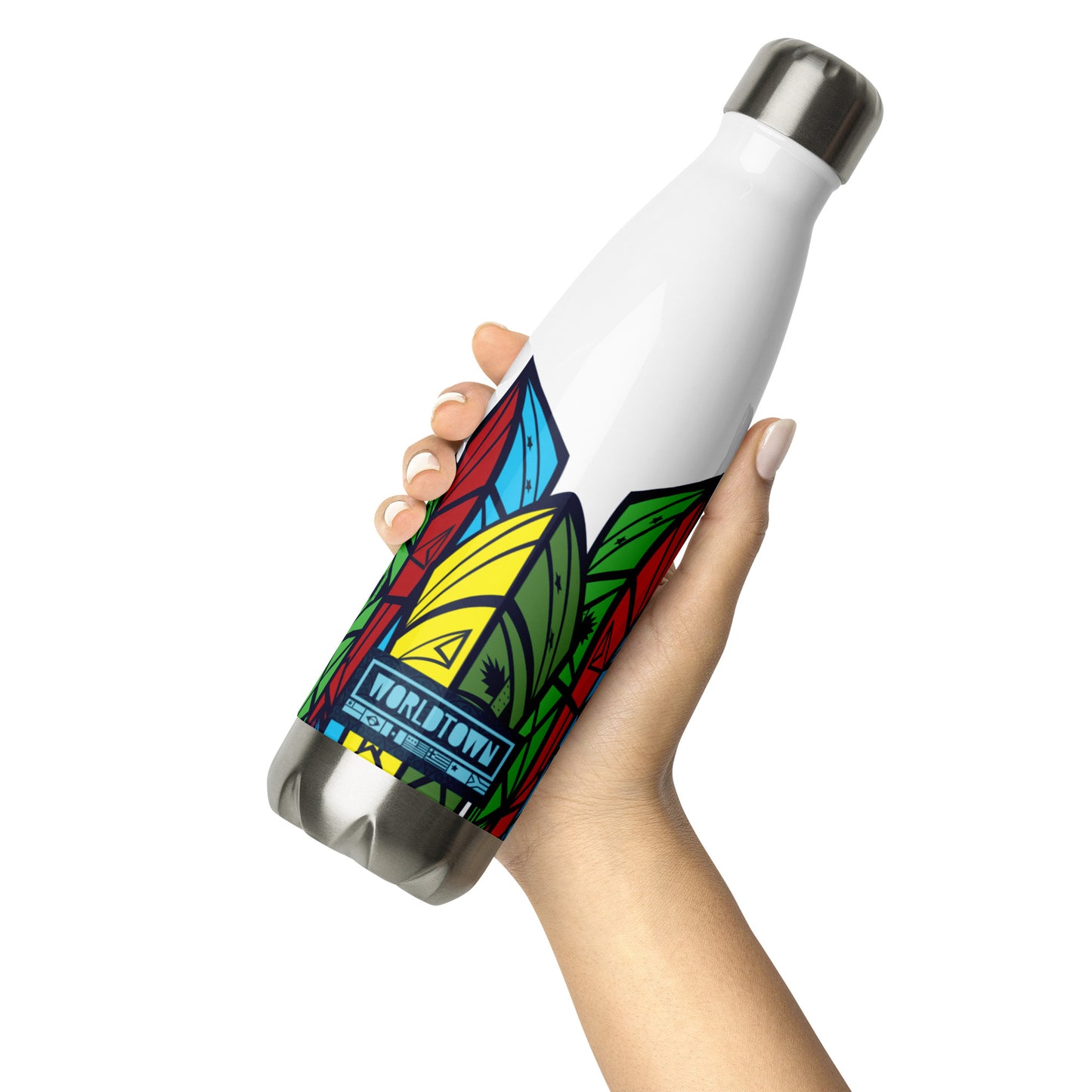 Worldtown Feather Flags Stainless Steel Water Bottle