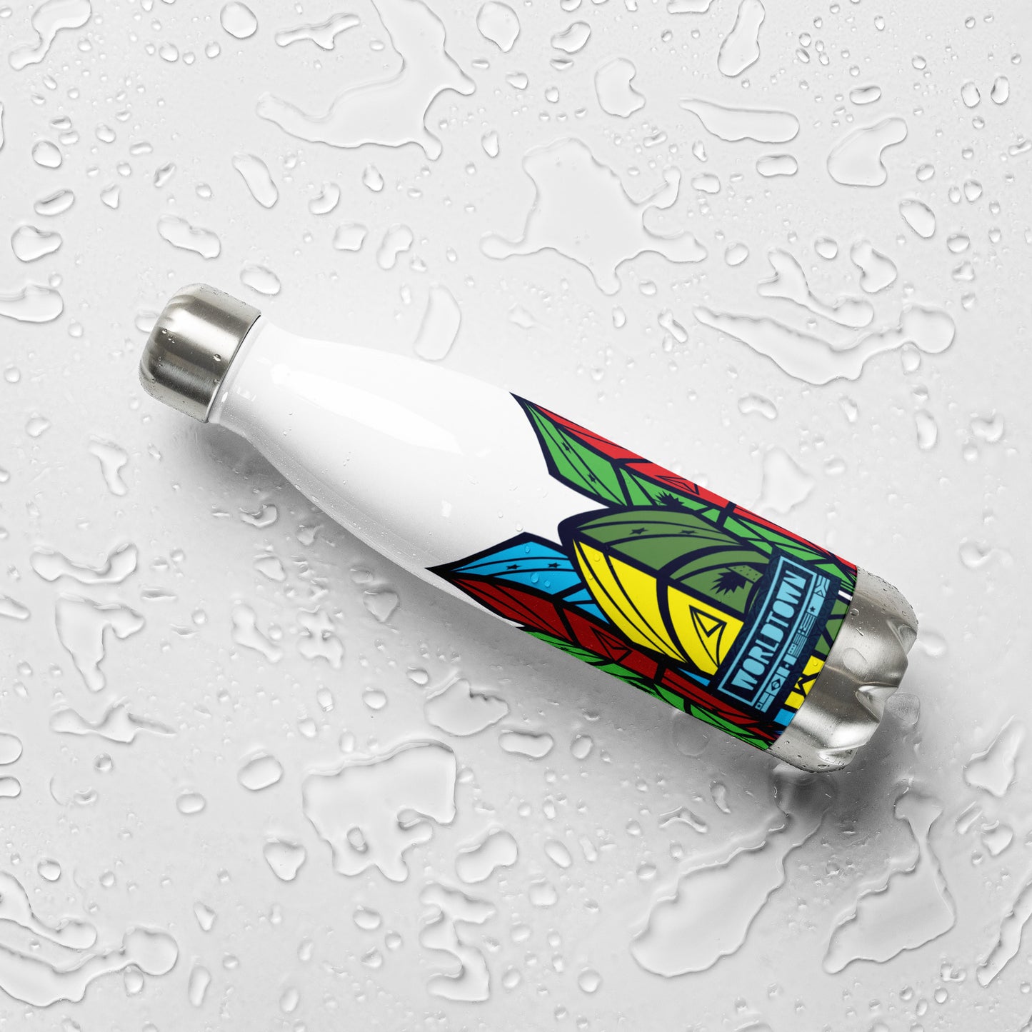 Worldtown Feather Flags Stainless Steel Water Bottle