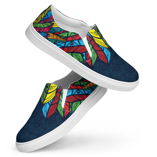 Worldtown Feather Flags Women’s Slip-On Canvas Shoes